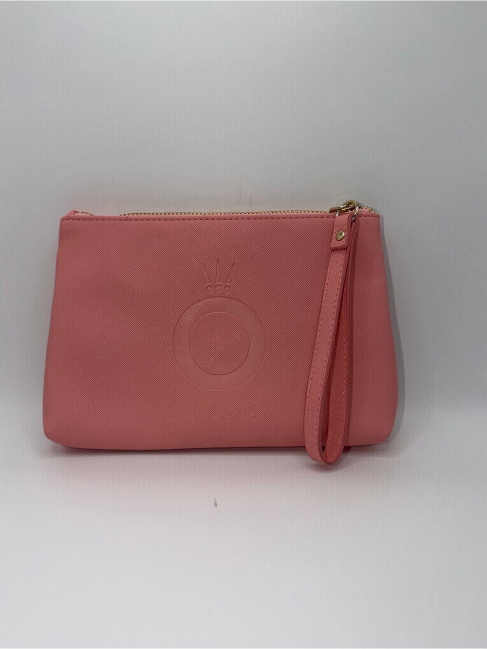 Pandora Pink Wristlet Clutch with Embossed Crown Emblem